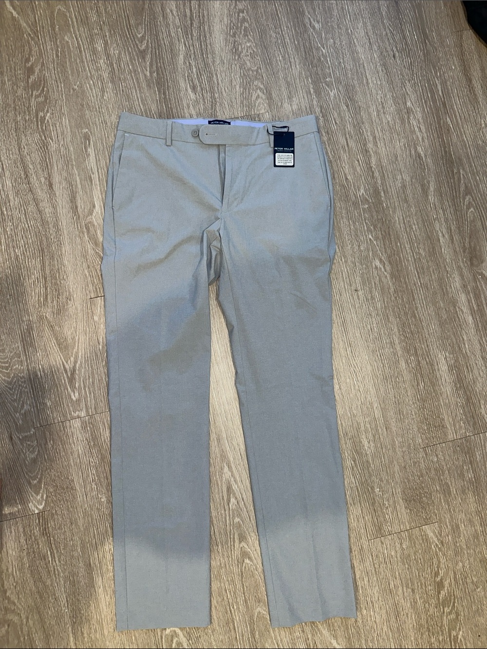 Peter Millar Light Gray Men's Dress Pants - Modern Flat Front